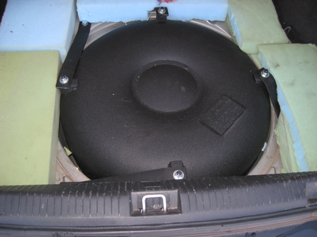 Toroidal tank replaces spare wheel