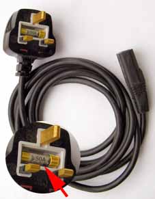 Gold plated UK mains lead