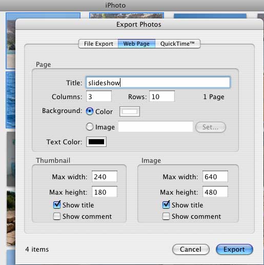 export photos