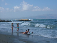 on the beach